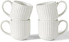famiware Coffee Mugs Set of 4, Starlight 11 oz Mug Cup Set with Handle for Coffee, Tea, Cocoa, Milk - Ceramic Stoneware Mug Set, Matte White