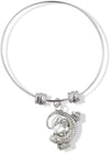 Lizard in a C Shape Hanging by Tail Fancy Charm Bangle