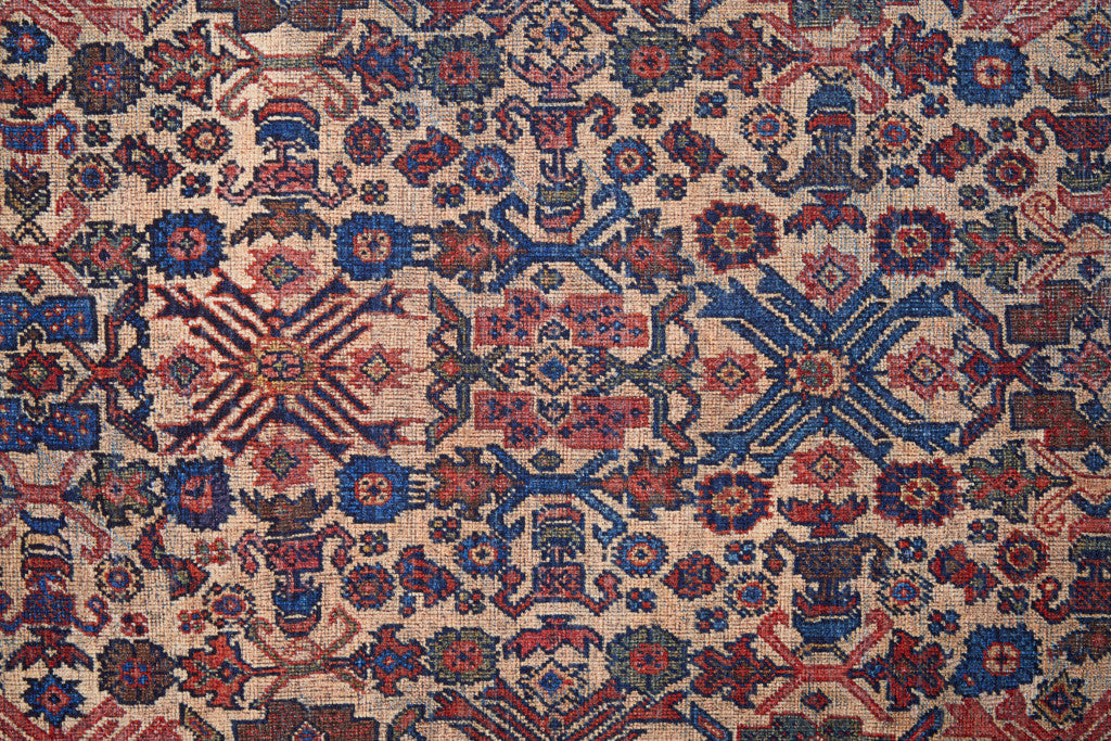 10' X 14' Ivory and Blue Floral Power Loom Area Rug