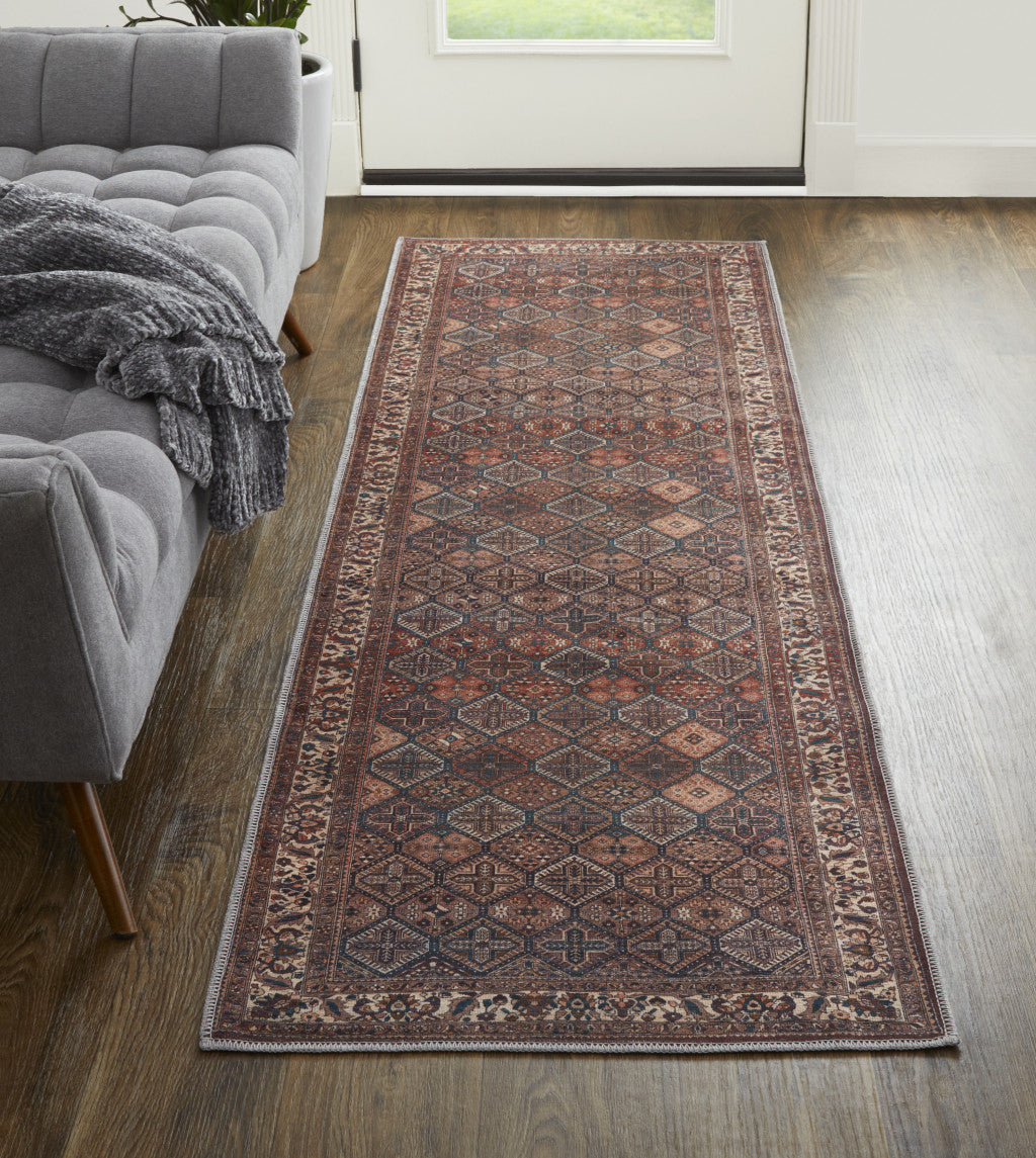 10' X 14' Ivory and Blue Floral Power Loom Area Rug