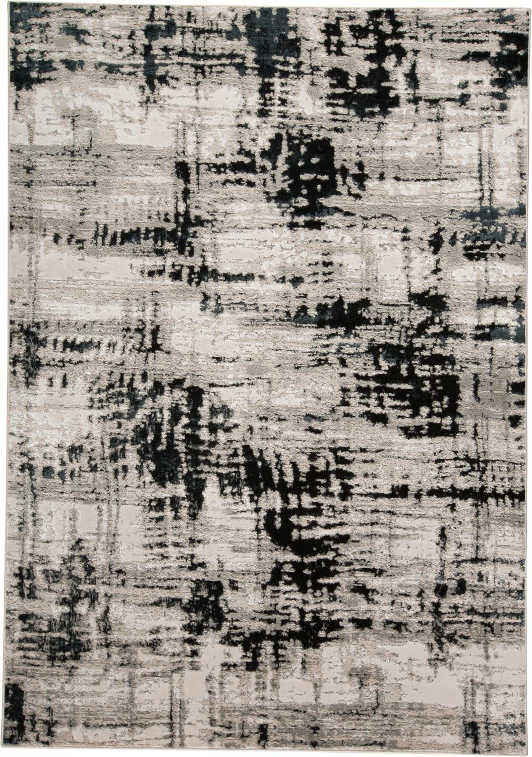 2' X 3' Black White And Gray Stain Resistant Area Rug