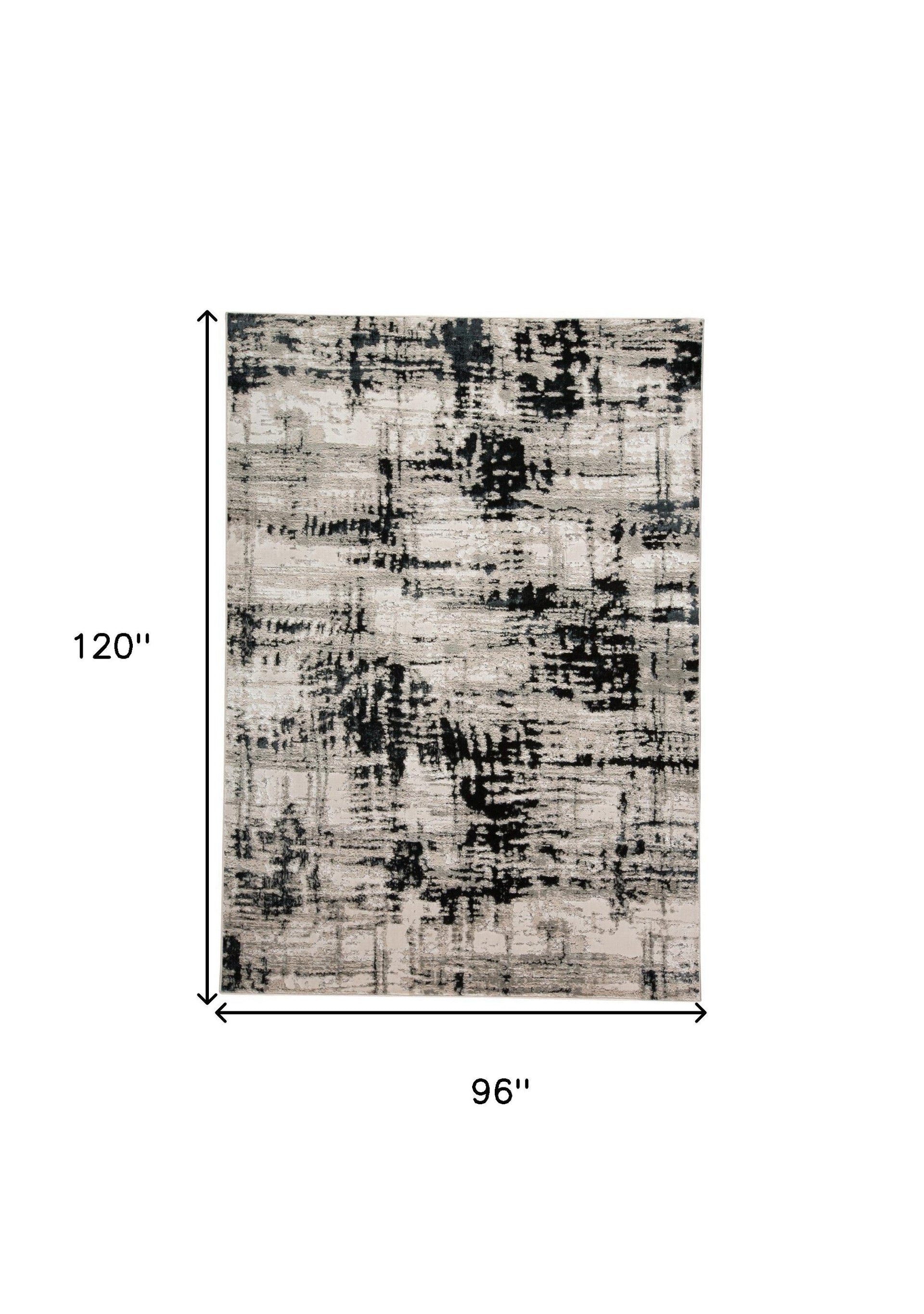 2' X 3' Black White And Gray Stain Resistant Area Rug
