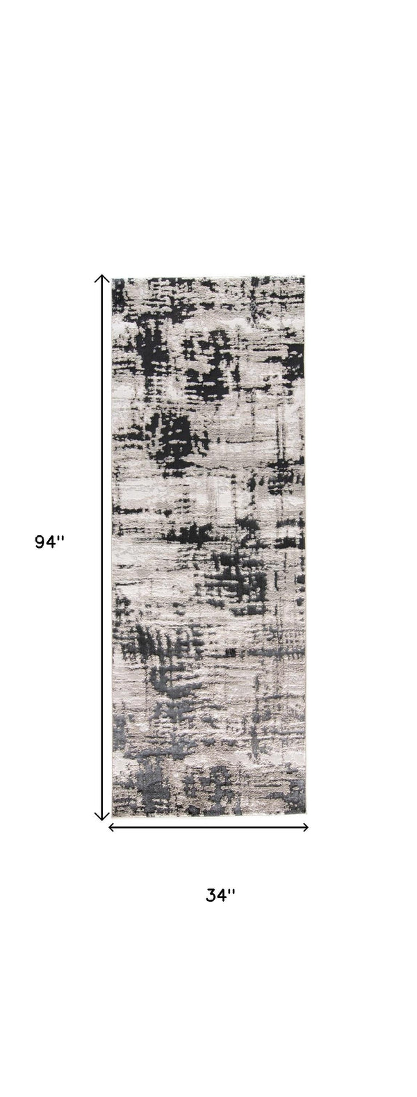 2' X 3' Black White And Gray Stain Resistant Area Rug
