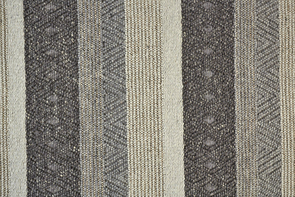 2' X 3' Gray Wool Floral Hand Woven Area Rug