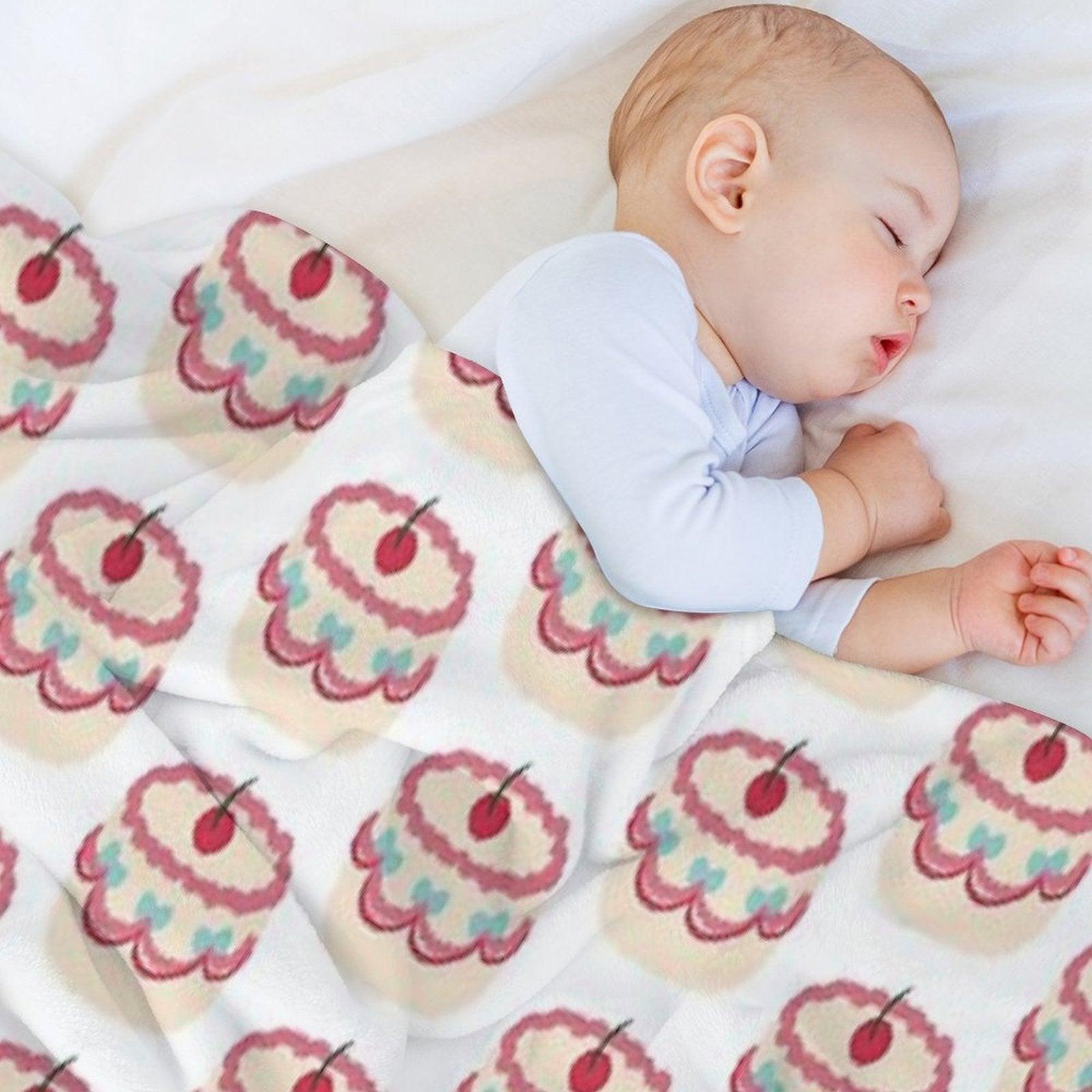 Cherry Bow Cake Throw Blanket
