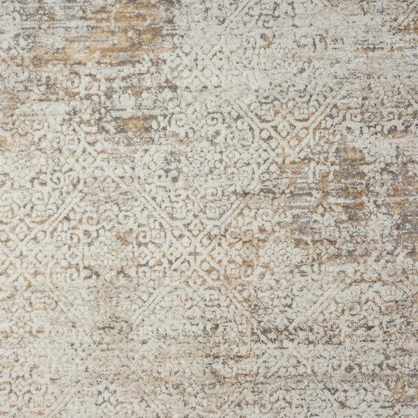 2' X 8' Gray Damask Distressed Runner Rug