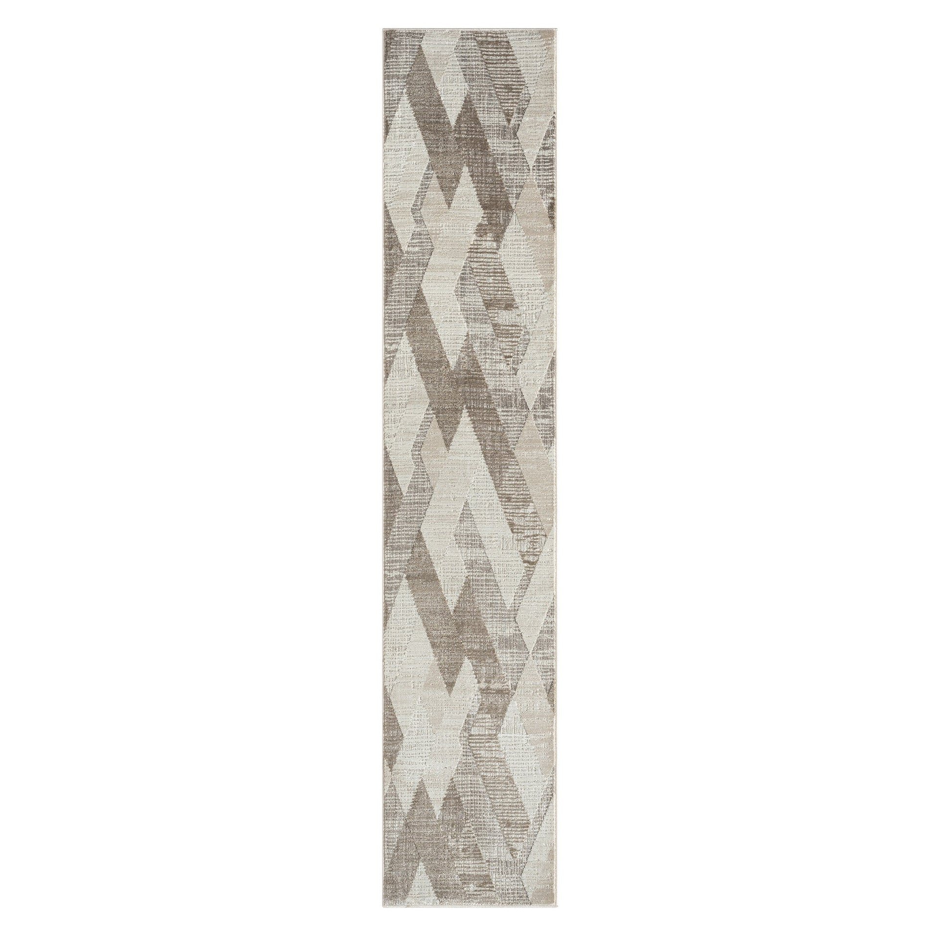 2' X 8' Gray Geometric Runner Rug