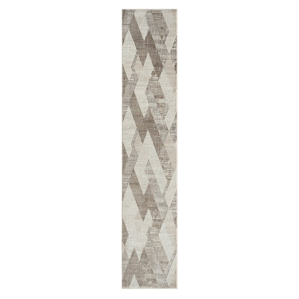 2' X 8' Gray Geometric Runner Rug