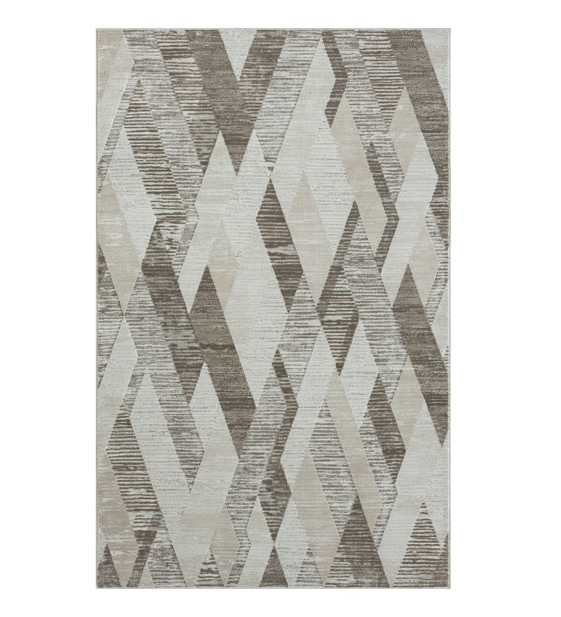 2' X 8' Gray Geometric Runner Rug