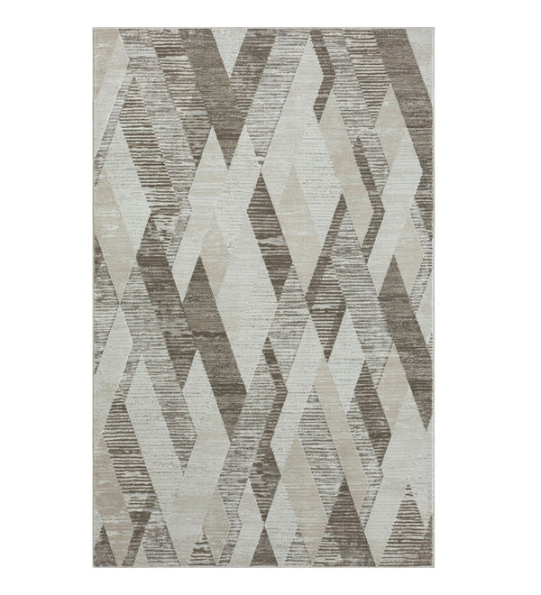 2' X 8' Gray Geometric Runner Rug