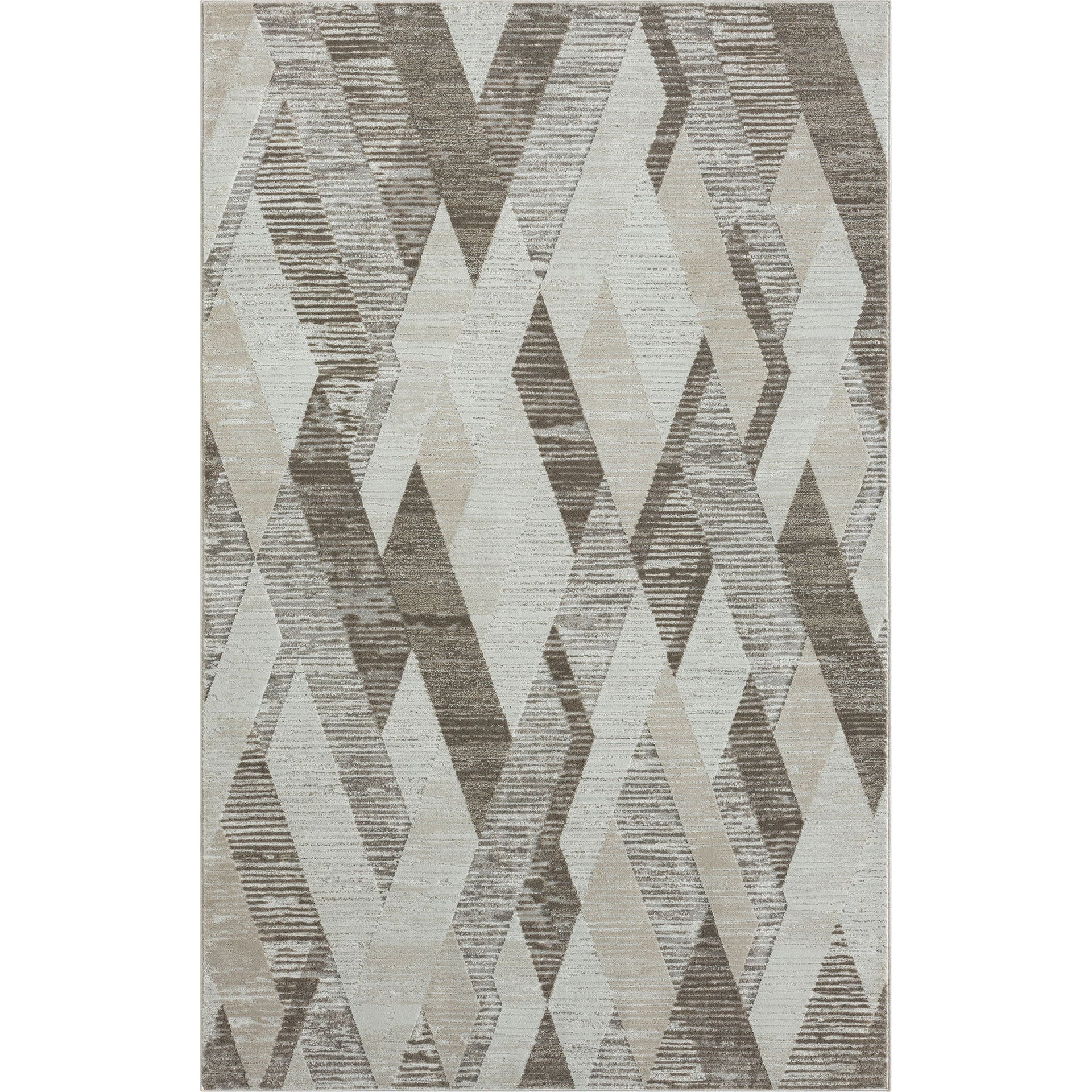 2' X 8' Gray Geometric Runner Rug