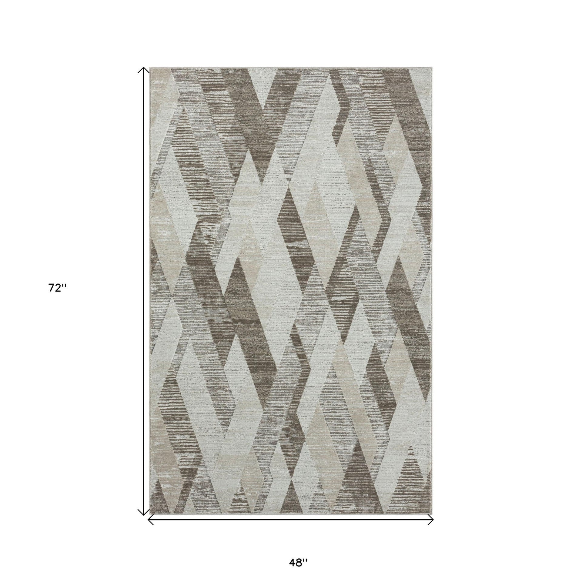2' X 8' Gray Geometric Runner Rug