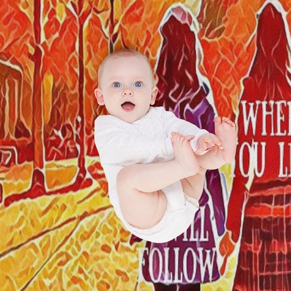 Where You Lead I Will Follow - The Girls Walking in Autumn - Gilmore Eco-conscious Throw Blanket