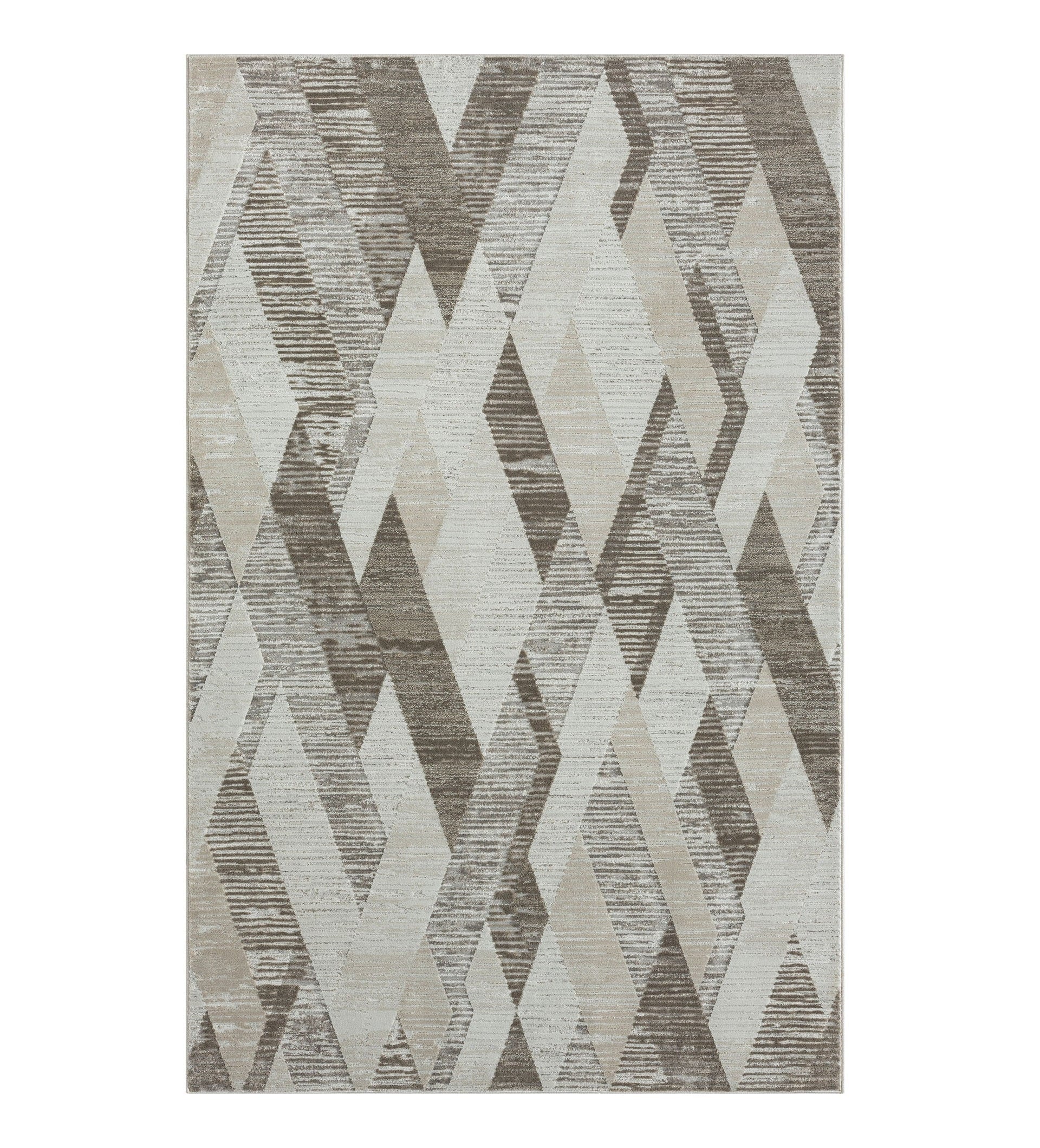 2' X 8' Gray Geometric Runner Rug