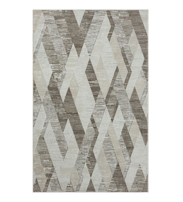 2' X 8' Gray Geometric Runner Rug