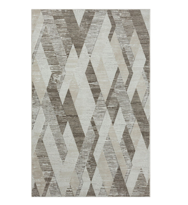 2' X 8' Gray Geometric Runner Rug