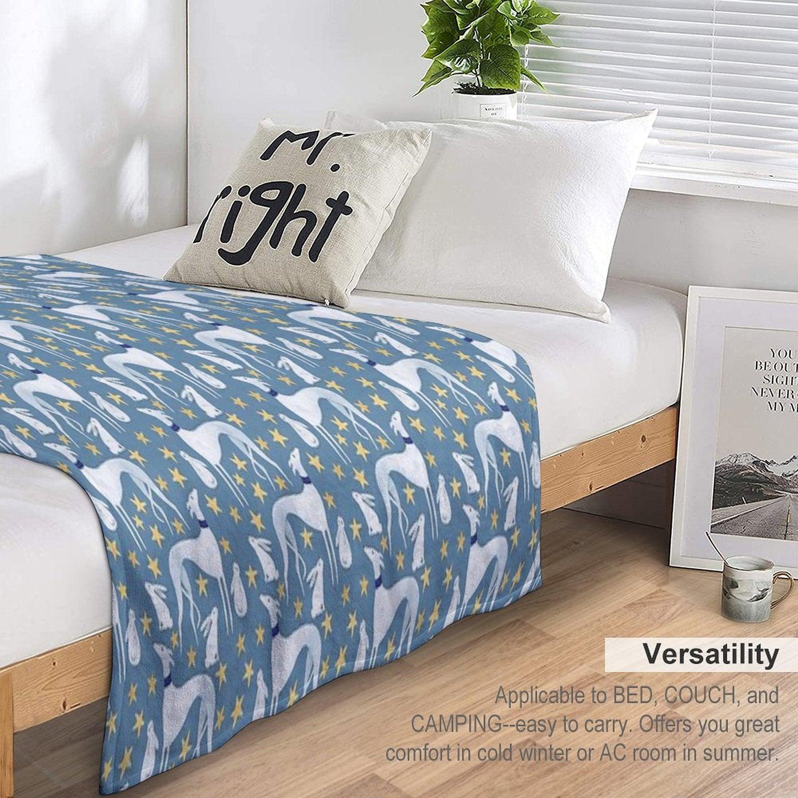 Galgo, Hare And Stars Throw Blanket