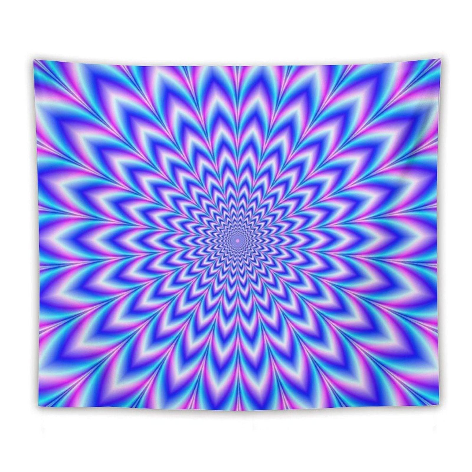 Psychedelic Pulse in Blue And Pink Tapestry