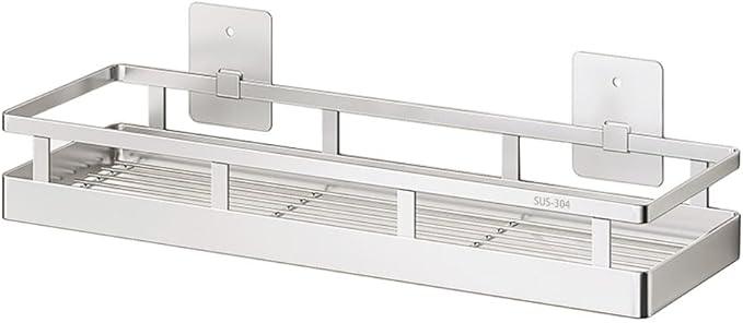19.69Inch Spice Rack Organizer, SUS304 Stainless Steel Wall Mount Spice Rack Storage Basket, Kitchen Racks, Nail-Free Installation