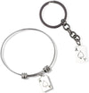 Ace Bracelet | Ace of Spades Bangle Bundled with Keychain Gift for Women Men Jewelry Playing Card Poker and Game Accessories