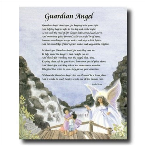 Guardian Angel Art Print – African American Children On Bridge 16x20 Wall Picture