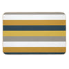 Broad Stripes Pattern in Light And Dark Mustard Yellow, Grey, White, And Navy Blue Bath Mat