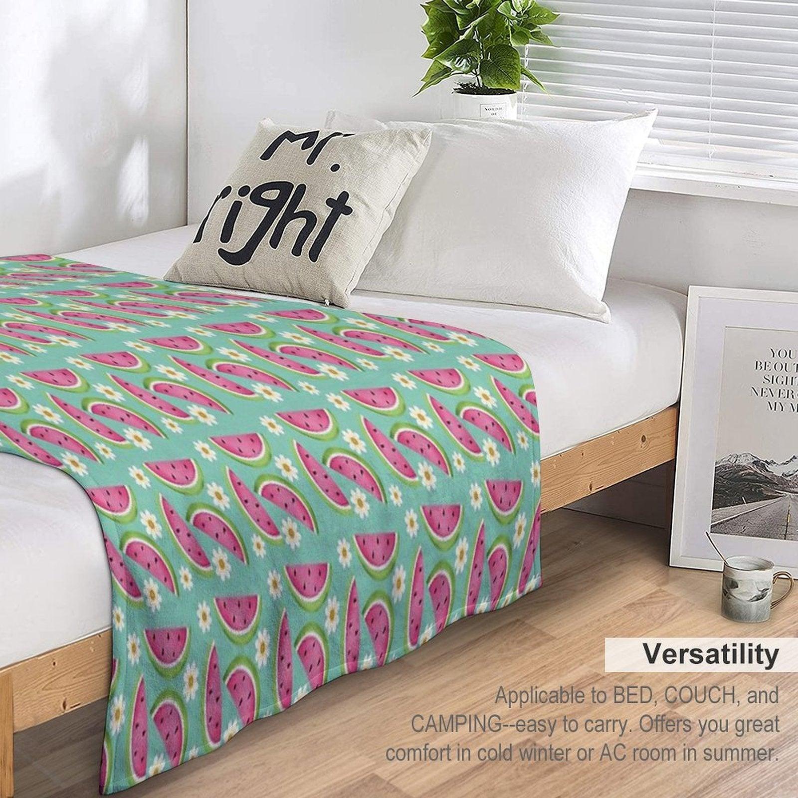 Watermelons And Daisies Throw Blanket