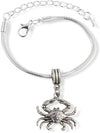 Crab ( with detail on shell ) Snake Chain Charm Bracelet