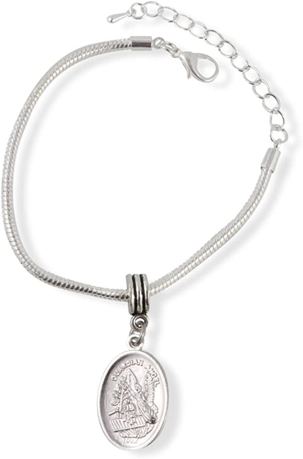 Saint Michael Bracelet | Women Men Archangel Medal with Protection Gift for Men and Women Silver Plated Bracelet Adjustable Religious Jewelry