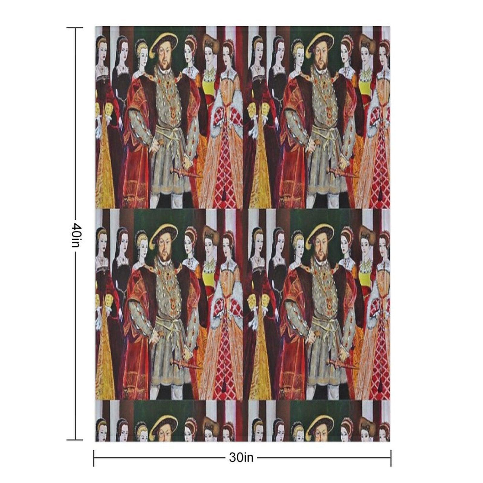 King Henry 8th And His Six Wives Throw Blanket