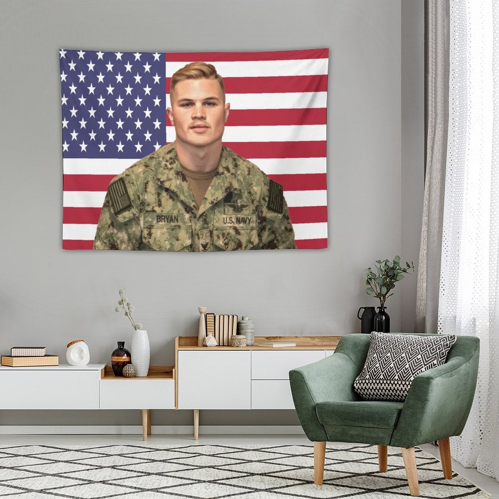 Zach Singer Bryan American Flag Tapestry BionZax