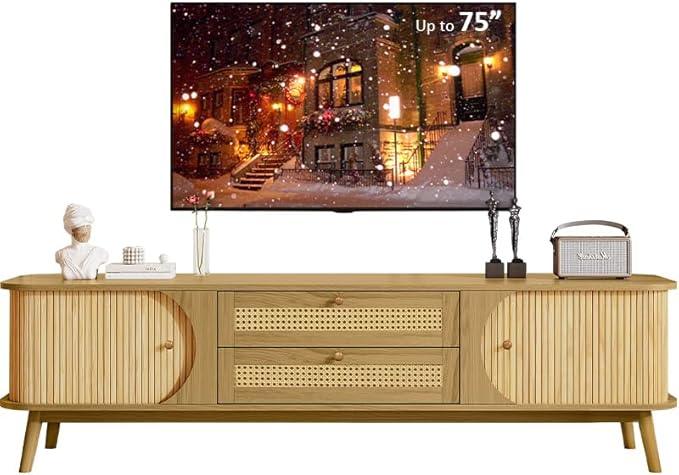 Merax Modern Fluted TV Stand for 75
