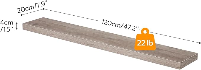 HOOBRO Floating Shelves for Wall, Wall Mounted Shelf Set of 2, 47.2