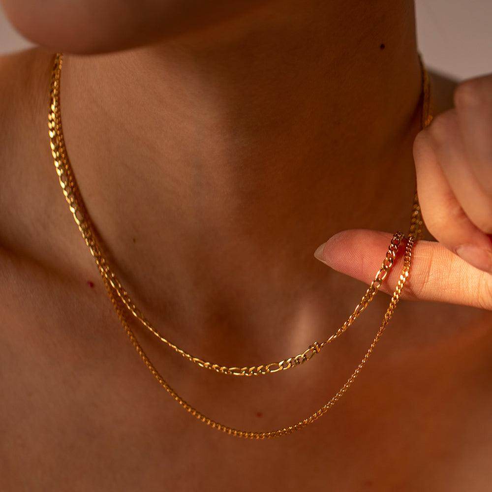 Stainless Steel Double-Layered Necklace for Elegant Style