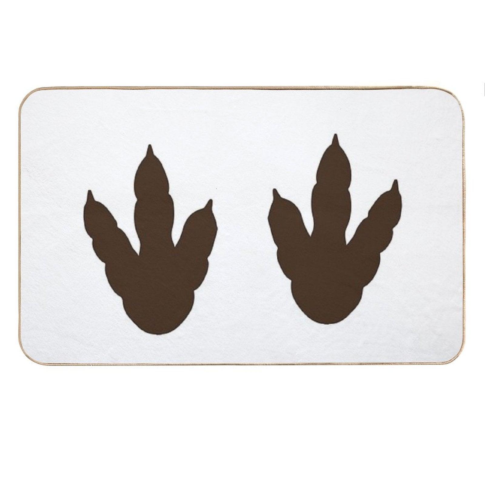 Dinosaur Feet  Dino Footprints  Brown Bath Mat