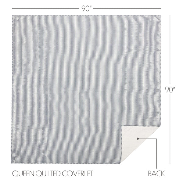 Sawyer Mill Blue Ticking Stripe  Quilt Coverlet - Gifts for You 'n Me