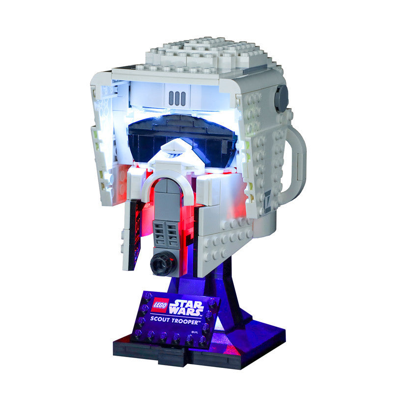 YEABRICKS is compatible with LEGO Star Wars 75305 Scout Helmet LED Lighting Building Blocks Assembly Lights