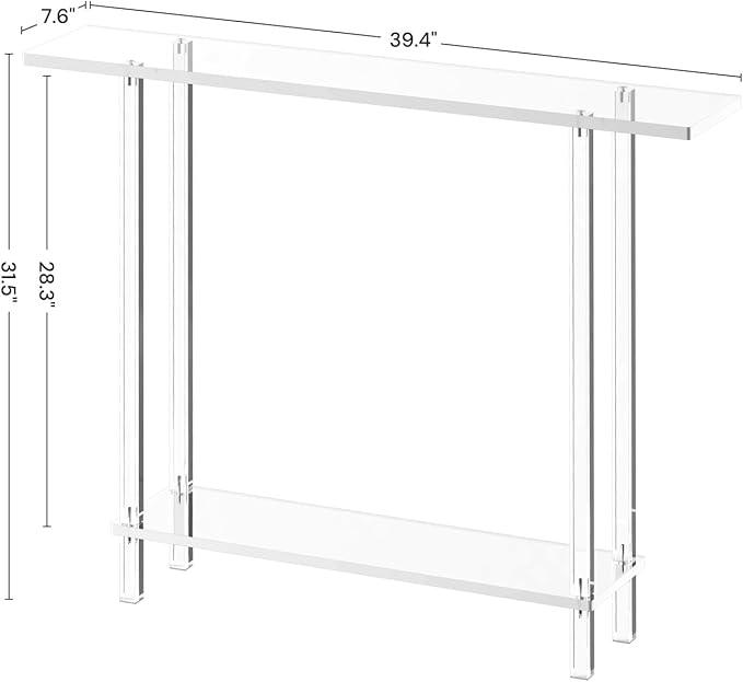 Acrylic Narrow Console Table for Entryway, 7.6