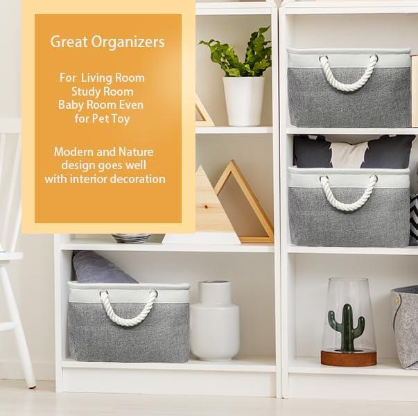 SIMPLE HOUSEWARE Large Fabric Storage Bin, 15.7
