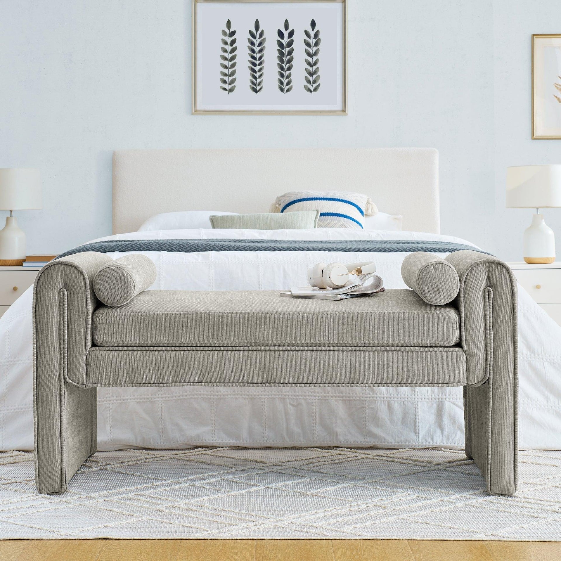 Bedroom storage stool, linen storage stool, large storage space, 50.39 inches