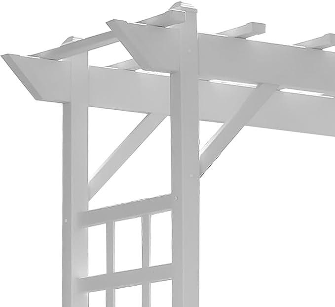 Dura-Trel PVC Garden Arbor, Arch Support for Climbing Plants, Providence, White, 64