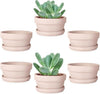 vensovo 3.7 Inch Pink Terracotta Shallow Succulent Pots - 6 Pack Terra Cotta Clay Pot with Saucer, Cacuts Indoor and Outdoor Planters with Drainage Hole