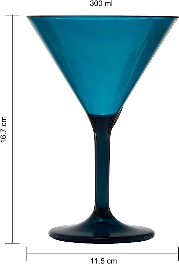 Unbreakable Pastel Color Acrylic Martini Glasses | Set of 6 | European Style Cocktail Cups 100% Tritan Drinkware, 5 oz Dishwasher Safe BPA-free plastic, For Wedding, Poolside Indoors & Outdoors