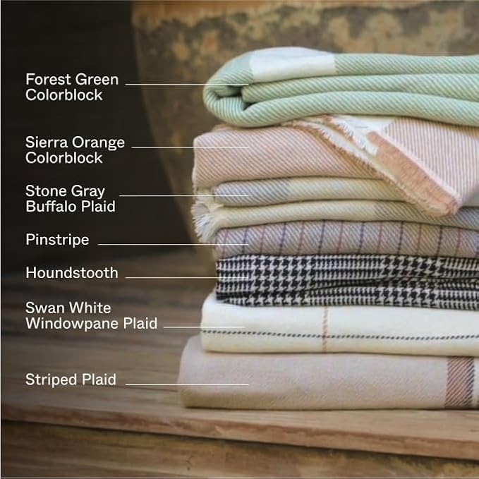 Outer Bug Shield Outdoor Throw Blanket w/Insect Shield Repellent Gear Technology- Lightweight Insect-Repellent Outdoor Blanket, Camping, Picnic & Beach Blanket, Swan White Windowpane Plaid, 50