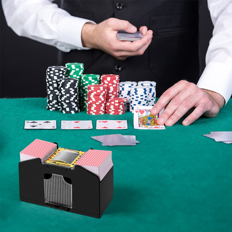 3 - sec Silent ABS Card Shuffler for Games , silent, made of ABS. For poker, board and family games.