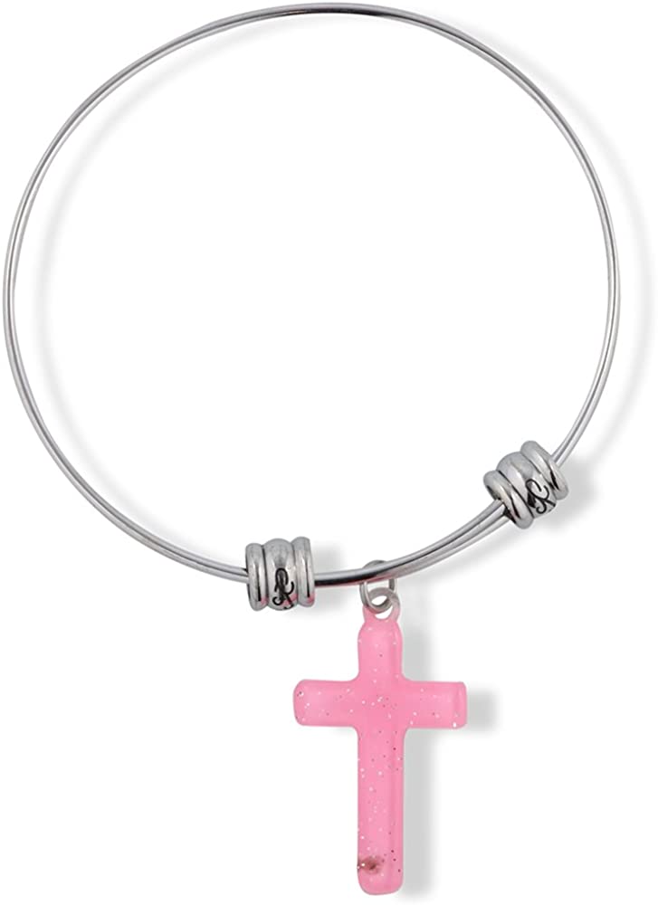 Emerald Park Jewelry Cross Plastic Fancy Charm Bangle