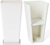LA JOLIE MUSE 26 inch White Tall Planters for Outdoor Plants,Set of 2 Large Planters for Indoor Plants,V Shaped Tree Planters for Front Door, 26'' White With Tray