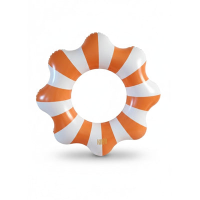 Amalfi Scalloped Inflatable Tube Pool Float Ring - Orange & White