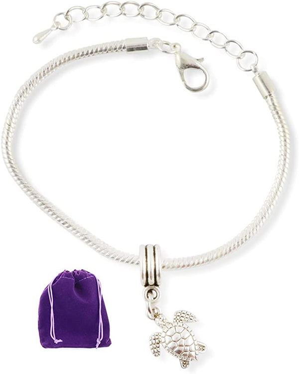 Emerald Park Jewelry Turtle Snake Chain Charm Bracelet