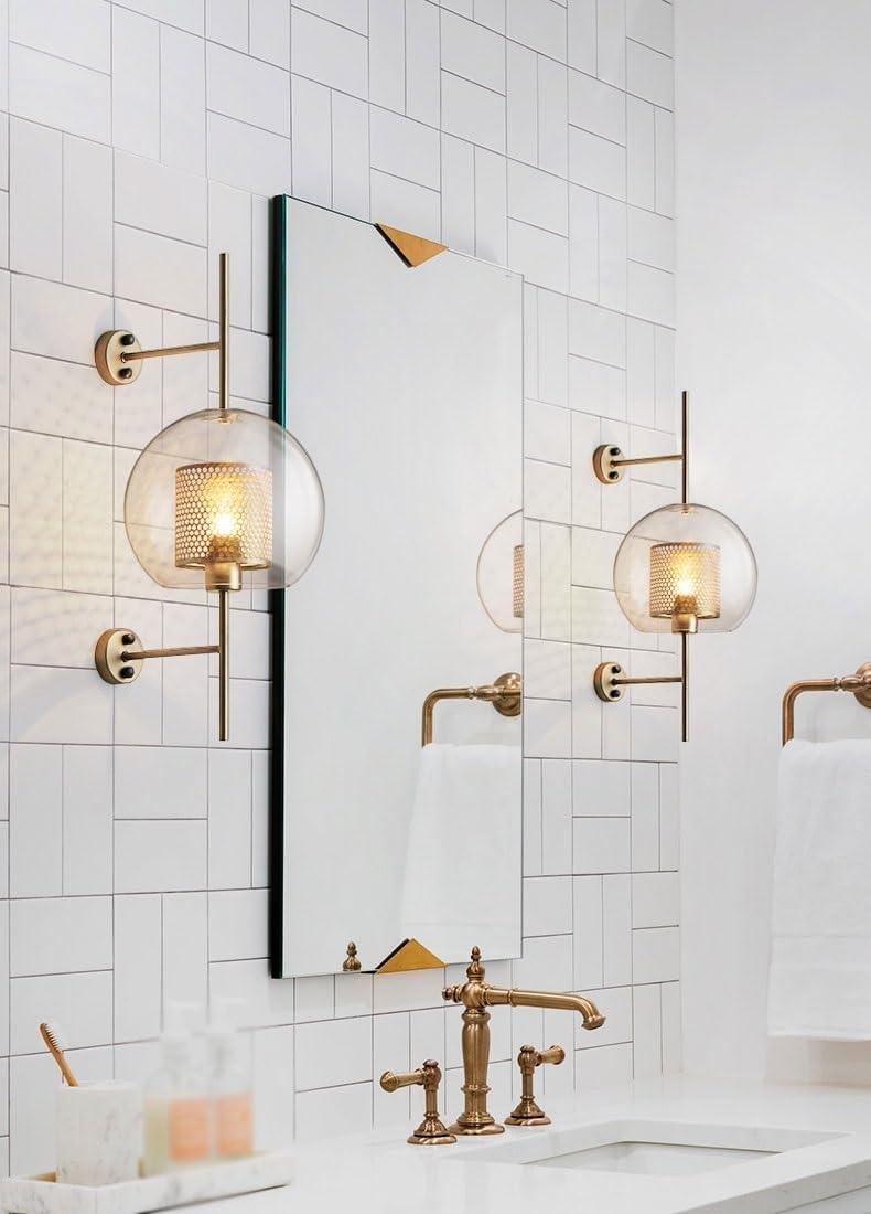 Retro Industrial Luxuries Glass Ball Wall Lamp Sconce with Bronze